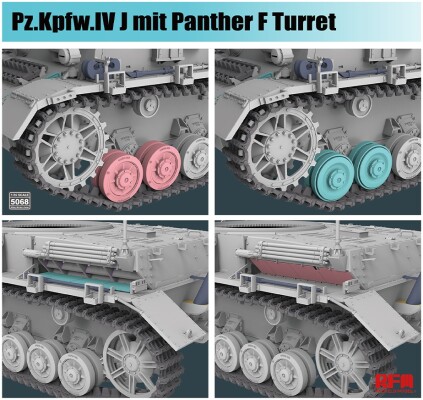 Збірна модель 1/35 Танк Pz.Kpfw.IV J із баштою Panther F Rye Field Model RM-5068 детальное изображение Бронетехника 1/35 Бронетехника