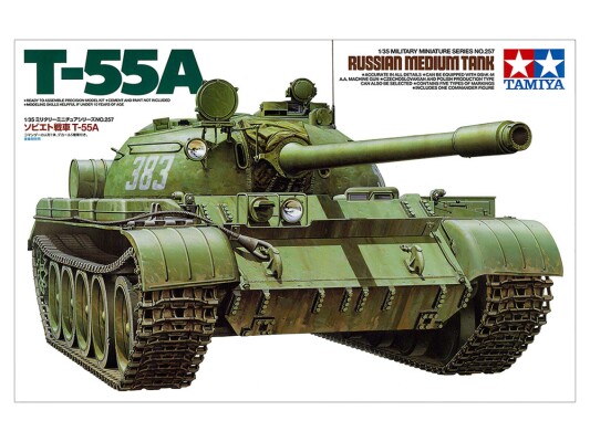 Збірна модель 1/35 Танк T-55A Tamiya 35257 детальное изображение Бронетехника 1/35 Бронетехника