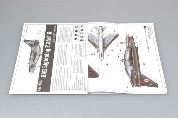 Збірна модель 1/32 Англійський реактивний винищувач Electric Lightning F.2A/F.6 Trumpeter 02281 детальное изображение Самолеты 1/32 Самолеты