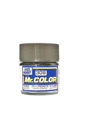 Green FS34079 semigloss, Mr. Color solvent-based paint 10 ml. (FS34079 Зелений напівматовий) детальное изображение Нитрокраски Краски