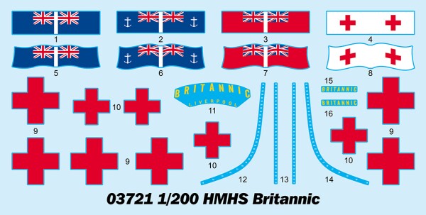 Scale model 1/200 Hospital ship Britannic Trumpeter 03721 детальное изображение Флот 1/200 Флот