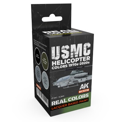 A set of Real Colors lacquer based paints USMC Helicopter Colors 1970s-today AK-Interactive RCS 118 детальное изображение Наборы красок Краски