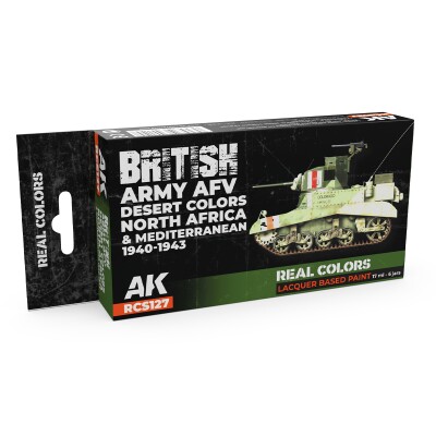 A set of Real Colors lacquer based paints British Army AFV Desert Colors. North Africa and Mediterranean 1940-1943 AK-Interactive RCS 127 детальное изображение Наборы красок Краски
