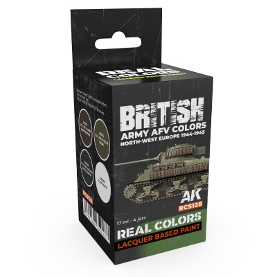 A set of Real Colors lacquer based paints British Army AFV Colors. North-West Europe 1944-1945 AK-Interactive RCS 128 детальное изображение Наборы красок Краски