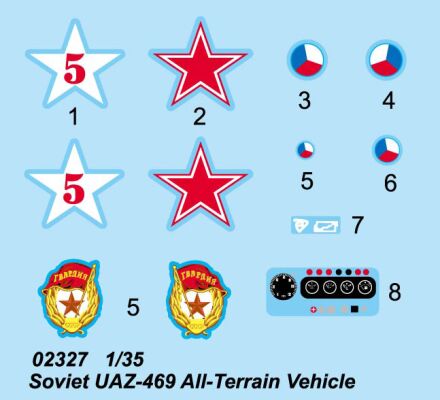 Scale model 1/35 Soviet military SUV UAZ-469 Trumpeter 02327 детальное изображение Автомобили 1/35 Автомобили