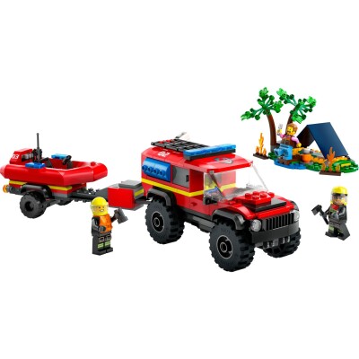 Конструктор LEGO City Пожарный внедорожник со спасательной лодкой 60412 детальное изображение City Lego