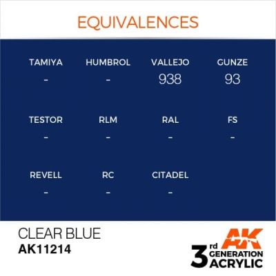 Acrylic paint CLEAR BLUE STANDARD / INK АК-Interactive AK11214 детальное изображение General Color AK 3rd Generation