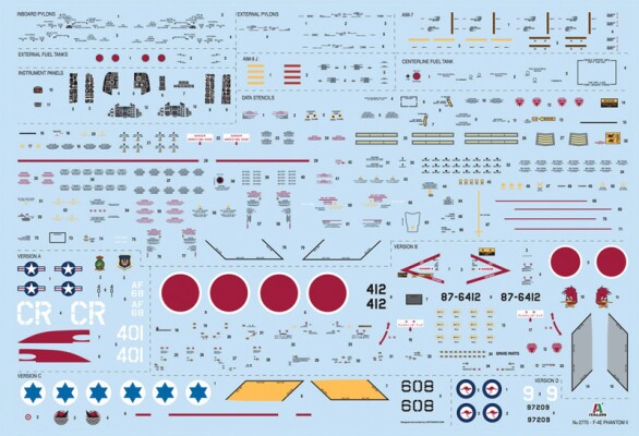 Збірна модель 1/48 Літак F-4E Phantom II Italeri 2770 детальное изображение Самолеты 1/48 Самолеты