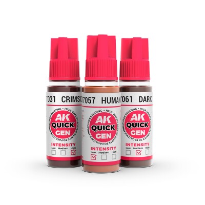 Набор для рисования телесных оттенков, 6 цветов (3 x 3 GEN + 3 x QUICK GEN) AK-interactive AK17526 детальное изображение Наборы красок Краски