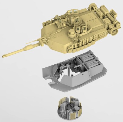 Збірна модель 1/35 Танк Абрамс M1A2 Tusk I/Tusk II (2В1) з повним інтер'єром Rye Field Model RM-5026 детальное изображение Бронетехника 1/35 Бронетехника