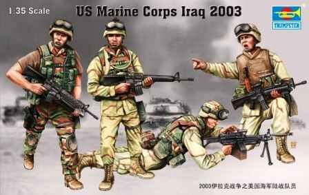 Сборная модель 1/35 Корпус морской пехоты США, Ирак 2003 г.Трумпетер 00407 детальное изображение Фигуры 1/35 Фигуры