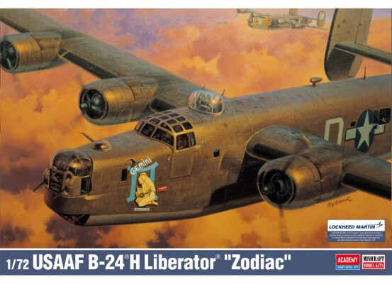 Scale model 1/72 Airplane B-24H Liberator &quot;Zodiac&quot; Academy 12584 детальное изображение Самолеты 1/72 Самолеты