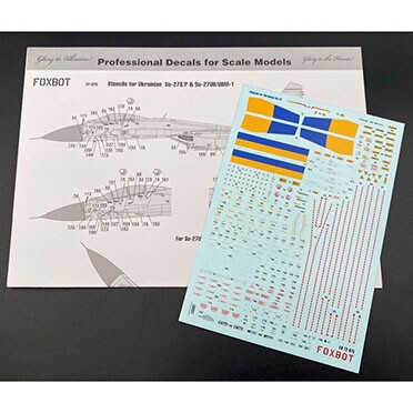 Foxbot 1:72 Decal technical inscriptions on Su-27, Su-27UB Ukrainian Air Force FB 72-075 детальное изображение Декали Афтермаркет