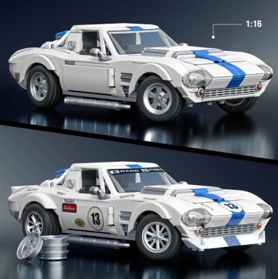 Коллекционная машинка-конструктор Mattel Brick Shop Hot Wheels Elite Corvette Grand Sport (JGR31) детальное изображение Hot Wheels 