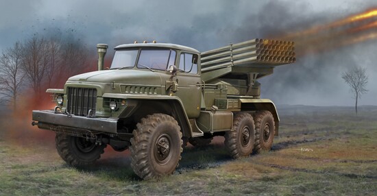 Збірна модель 1/35 РСЗВ  BM-21 Град Trumpeter 01028 детальное изображение Реактивная система залпового огня Военная техника