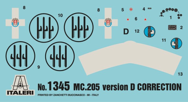 Збірна модель 1/72 Літаки MC.202 та MC.205 італійських асів (у наборі 2 моделі) Italeri 1345 детальное изображение Самолеты 1/72 Самолеты