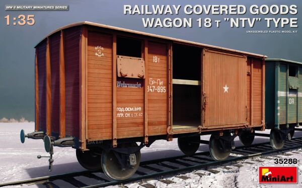Залізничний критий вагон 18 т. Тип &quot;НТВ&quot; детальное изображение Железная дорога 1/35 Железная дорога