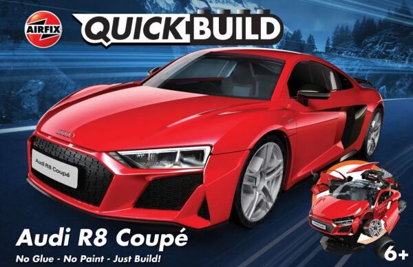 Збірна модель конструктор суперкар Audi R8 Coupe червоний QUICKBUILD AIRFIX J6049 детальное изображение Автомобили Конструкторы