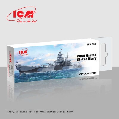 Набір акрилових фарб для військово-морського флоту США ICM 3070 детальное изображение Наборы красок Краски