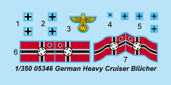 Scale plastic model 1/350 German Heavy Cruiser Blucher Trumpeter 05346 детальное изображение Флот 1/350 Флот