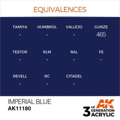 Acrylic paint IMPERIAL BLUE STANDARD / INK АК-Interactive AK11180 детальное изображение General Color AK 3rd Generation