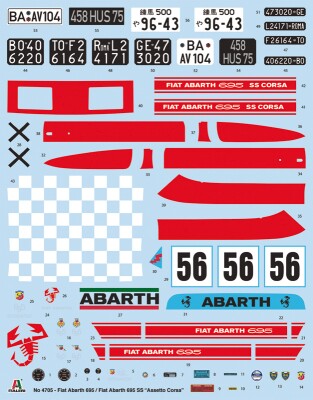 Scale model 1/12 car FIAT Abarth 695SS/Assetto Corsa Italeri 4705 детальное изображение Автомобили 1/12 Автомобили