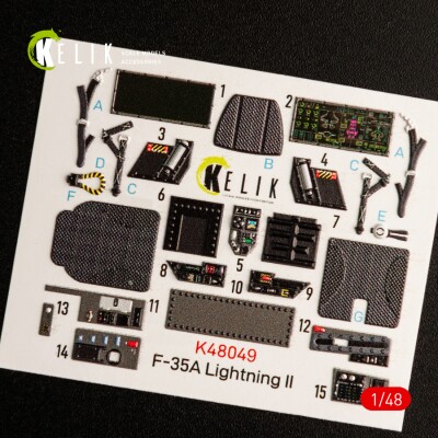 F-35A &quot;Lightning II&quot; 3D interior decal for Meng kit 1/48 KELIK K48049 детальное изображение 3D Декали Афтермаркет