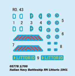 Italian Navy Battleship RN Littorio 1941 детальное изображение Флот 1/700 Флот