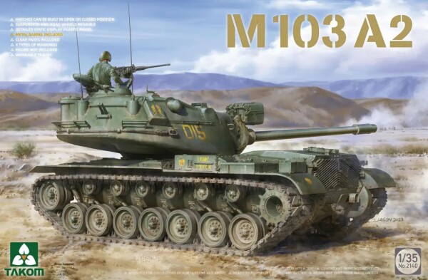 Збірна модель 1/35 Танк М103A2 Takom 2140 детальное изображение Бронетехника 1/35 Бронетехника