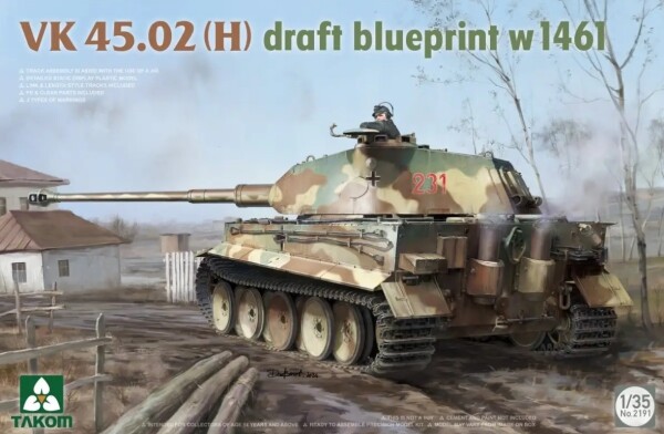 Збірна модель 1/35 Танк VK 4502 (P) проект креслення w 1461 Takom 2191 детальное изображение Бронетехника 1/35 Бронетехника