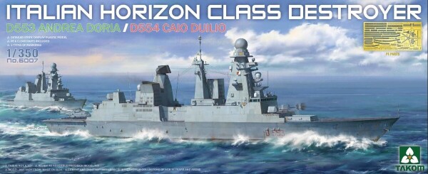 Scale model 1/350 Italian Horizon class destroyer (D553 Andrea Doria / D554 Caio Duilio) Takom 6007 детальное изображение Флот 1/350 Флот