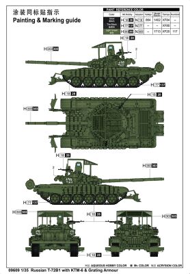 Збірна модель танка Т-72Б1 з КТМ-6 і гратами детальное изображение Бронетехника 1/35 Бронетехника
