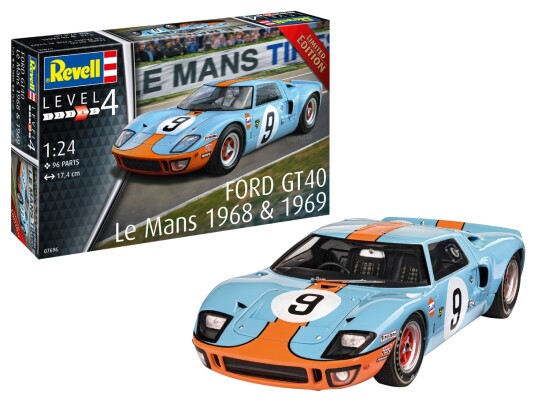 Збірна модель 1/24 Автомобіль Ford GT 40 Le Mans 1968 Revell 07696 детальное изображение Автомобили 1/24 Автомобили