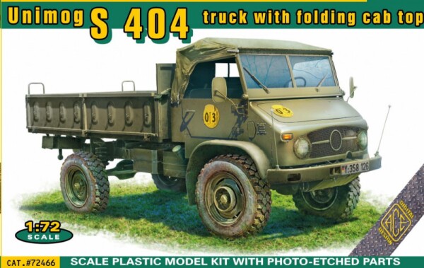 Збірна модель 1/72 Вантажівка Unimog S 404 зі складаною кабіною ACE 72466 детальное изображение Автомобили 1/72 Автомобили