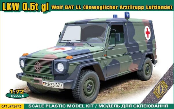 Збірна модель 1/72 Автомобіль GL Wolf BAT LL 0,5 т ACE 72473 детальное изображение Автомобили 1/72 Автомобили