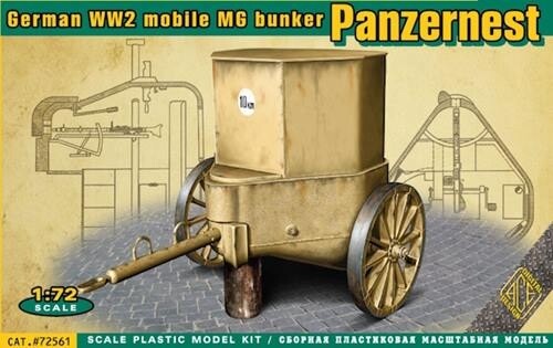 Збірна модель 1/72 Panzer Nest - німецький пересувний кулеметний бункер часів Другої світової війни ACE 72561 детальное изображение Артиллерия 1/72 Артиллерия