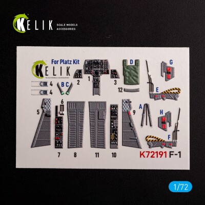 F-1 Support Fighter 3D декаль інтер'єр для комплекту Platz 1/72 КЕЛИК K72191 детальное изображение 3D Декали Афтермаркет
