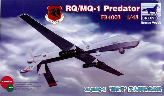 Сборная модель 1/48 Американский RQ/MQ-1 Predator (БПЛА) Bronco 4003 детальное изображение БПЛА Авиация