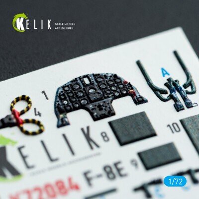 Chance Vought F-8 E Crusader 3D декаль інтер'єр для комплекту Academy 1/72 KELIK K72084 детальное изображение 3D Декали Афтермаркет