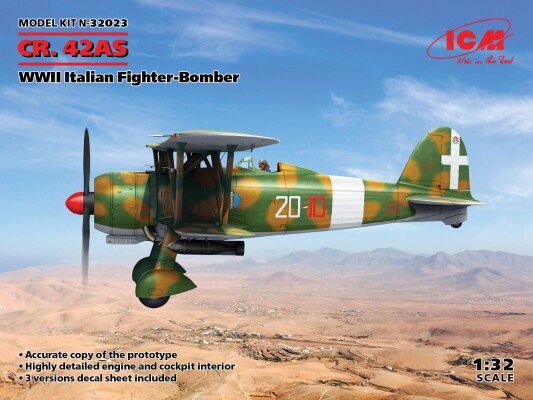 Scale model 1/32 Italian aircraft CR. 42AS ICM 32023 детальное изображение Самолеты 1/32 Самолеты