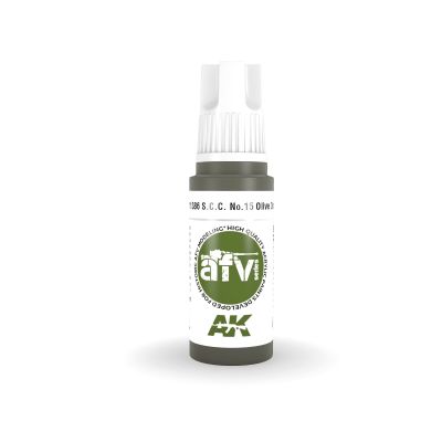 Acrylic paint S.C.C. NO.15 OLIVE DRAB– AFV AK-interactive AK11386 детальное изображение AFV Series AK 3rd Generation
