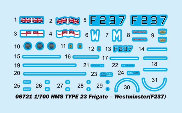 HMS TYPE 23 Frigate – Westminster(F237) детальное изображение Флот 1/700 Флот