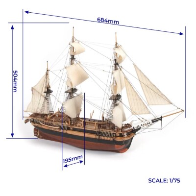 Scale wooden model 1/75 HMS Erebus OcCre 12009 детальное изображение Корабли Модели из дерева