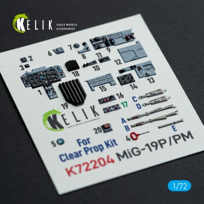 Mikoyan MiG-19 P/PM 3D декаль інтер'єр для комплекту Clear Prop 1/72 KELIK K72204 детальное изображение 3D Декали Афтермаркет