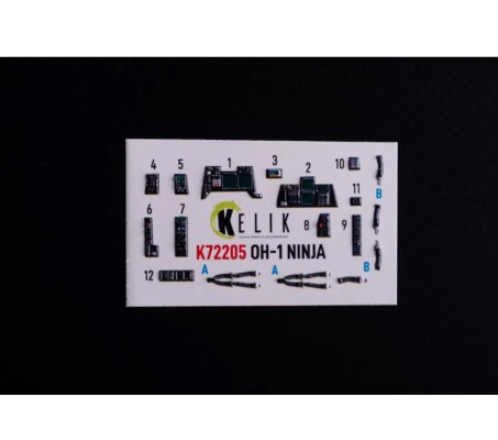 Kawasaki OH-1 Ninja 3D декаль інтер'єр для комплекту Aoshima 1/72 KELIK K72205 детальное изображение 3D Декали Афтермаркет