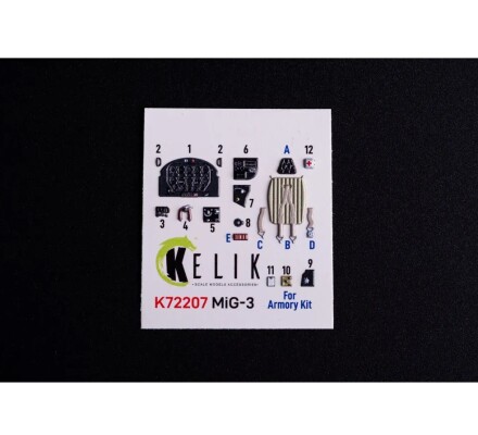 MiG-3 3D декаль інтер'єр для комплекту Armory 1/72 KELIK K72207 детальное изображение 3D Декали Афтермаркет