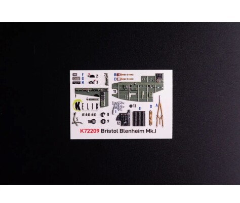 Bristol Blenheim Mk.I 3D декаль інтер'єр для комплекту Airfix 1/72 KELIK K72209 детальное изображение 3D Декали Афтермаркет
