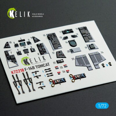 Grumman F-14 B Tomcat 3D декаль інтер'єр для комплекту HobbyBoss 1/72 KELIK K72218 детальное изображение 3D Декали Афтермаркет