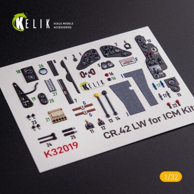 CR.42 LW 3D декаль інтер'єр для комплекту ICM 1/32 KELIK K32019 детальное изображение 3D Декали Афтермаркет