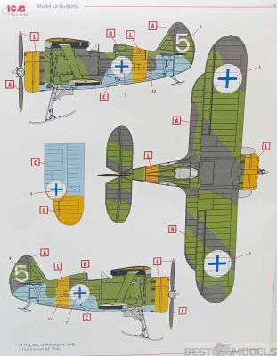Scale model 1/48 Soviet I-153 biplane fighter (winter version) ICM 48096 детальное изображение Самолеты 1/48 Самолеты
